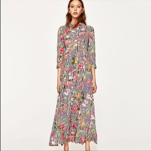 zara floral dress maxi